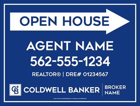 coldwell banker open house signs metal|real estate open house printables.